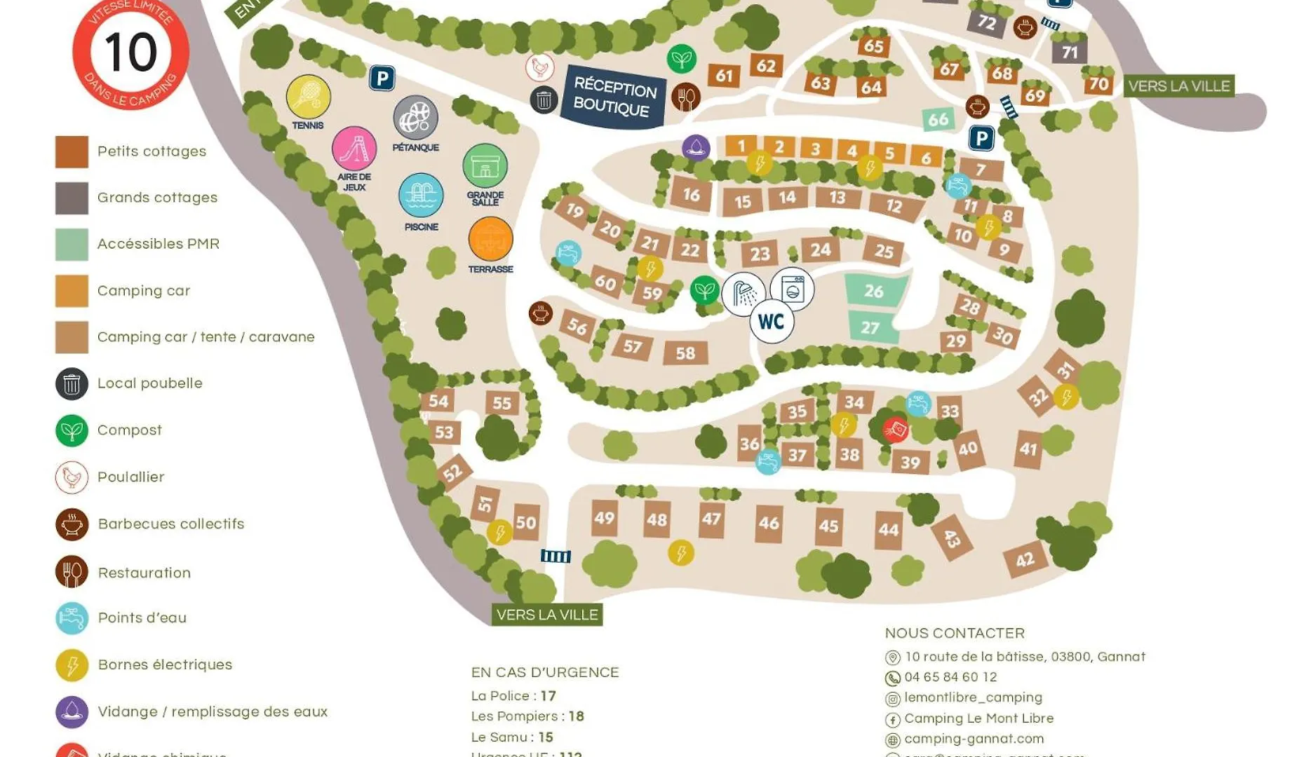Camping Le Mont Libre - Cottage & Espace Nature - Gannat 0*,